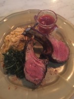 Berbere-crusted thick-cut lamb chops, one of the many mouth-watering menu items at Leslie Lampert's Cafe of Love in Mount Kisco. 