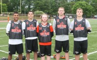 White Plains High School Lacrosse players [l-r] Chris Palanco, Nico Mancini, Liam Broderick, Kevin Trapp and Brendan Johnson helped the Tigers produce one of the top scoring teams in the school’s history. Johnson (right), a junior attackman broke the Tigers Single Season Scoring Record with 67 goals this season. Albert Coqueran Photo 