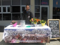 Nepal Fundraiser | The Examiner News Gyaljen Nuru Sherpa collecting funds and goods outside Jewel of Himalaya restaurant in Yorktown.