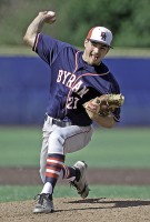 6-16Byram8-Matt Gertz | The Examiner News Byram Hills pitcher Matt Gertz delivers to the plate in last Saturday's win over Queensbury for the Class A state title.