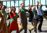 Councilwoman Nadine Hunt-Robinson, NYS Senator Andrea Stewart-Cousins, NYS Assemblyman David Buchwald, Councilman Dennis Krolian, Youth Bureau Executive Director and Parade Grand Marshall Frank Williams. 