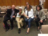 Esther Miller receives proclamation, spot on the County Center Jumbotron on Aug. 19.