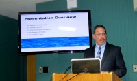 North Castle Water | The Examiner News Project engineer Nicholas Hyde discussed a plan to install an ultraviolet light water purification system at the North Broadway pumping station at the Aug. 5 North Castle Town Board meeting. Photo Neal Rentz
