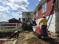 Some of the construction taking place at Tilly Foster Farm.