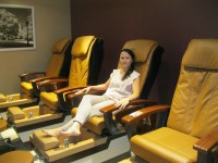Sept. 15 NWE BOW Beach Nails Manager Pix | The Examiner News Cortlandt resident Tracy Cong, manager of Beach Nails, Spa and Tanning in Peekskill, in the pedicure room. Photo credit: Neal Rentz