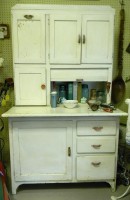 : Early example of a Hoosier cabinet, produced in the early 1900s for kitchen storage. Bill Primavera photo 