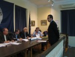 424 Borders Opposition pic | The Examiner News William Null, an attorney representing Modell’s Sporting Goods proposed for the former Borders site on Main Street, debated the merits of the plan with the Mount Kisco Planning Board last week.