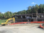 Demolition work has begun at the site of a planned townhouse development on Washington Avenue in Pleasantville.