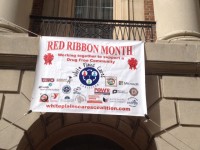 Red Ribbon Month was kicked off in White Plains on Monday with a ceremony on the steps of town hall.