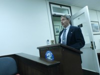 Jim Ciulla, who may lose his job in the Bureau of Emergency Services, spoke at a budget review meeting last week.