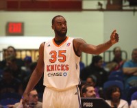 Westchester Knicks leading scorer DaJuan Summers had his second double-double of the season with 18 points and 11 rebounds, against the Sioux Falls Skyforce, on Friday, at the Westchester County Center. But in the fourth quarter Summers fell to the court in pain, while sustaining an Achilles injury and was carried off the court. Albert Coqueran Photo