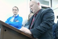 OLYMPUS DIGITAL CAMERA | The Examiner News John Greene, the Hudson Valley Regional Director for the National Rifles Association and former Kent councilman speaks during a committee meeting last week.