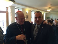 2015 NWE 1208 Catalina with Cardinal Dolan | The Examiner News Mayor Frank Catalina shared a moment with Cardinal Timothy Dolan during a mass Saturday at St. Joseph’s in Peekskill celebrating the Franciscan Sister’s 150th anniversary.