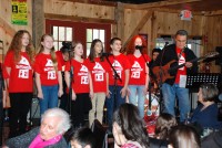 The Music Cottage students, alongside George Krzyzewski, performing at Daryl’s House in Pawling. PROVIDED PHOTO 