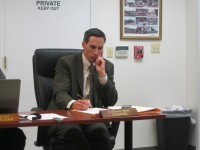 Brewster Village Counsel Anthony Mole at the Dec. 16 village board of trustees meeting.