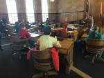 444 Mock Legislators pic 1 | The Examiner News Fifth-graders from Wampus Elementary School in Armonk recently participated in the Mock Legislature Program at the county building in White Plains, where they proposed bills, debated issues and voted on legislation in the lawmakers’ chambers.