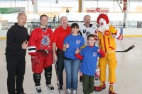 On Saturday, the 21st Annual “Battle of the Bravest” was held at Ebersole Ice Arena, as was the NY Rangers Assist Program Equipment Collection Drive Contest. Rangers’ legend Adam Graves (left) joined Westchester and White Plains firefighters for their ceremonial puck drop. Also participating were (front) Valeria Clark and Henry Rulison, whose families were assisted by the Ronald McDonald House and (back center) Terence Hughes, the Executive Director of the Ronald McDonald House of the Greater Hudson Valley. Albert Coqueran Photos