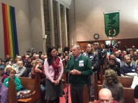 Close to 200 people packed Memorial United Methodist Church in White Plains for a forum on the Syrian refugee crisis, with speakers calling for the U.S. to welcome refugees from the war-torn country.