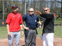Tigers-3 | The Examiner News Stepinac Head Coach Keith Richardson (left), umpire Dan Campbell (center) and White Plains Head Coach Marcel Galligani go over the ground rules before the start of the 13th Annual Joe McAvoy City Challenge.