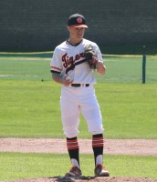 Tigers-4 | The Examiner News Tigers pitcher Brendan McDonough donned a 1990’s “throwback” uniform from the Joe McAvoy era and threw six innings, while allowing only four hits, one run with four strikeouts and three walks to beat Stepinac, 6-1, in the Joe McAvoy City Challenge.
