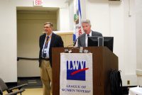 Assistant Superintendent for Business Fred Seiler (left) and Superintendent of Schools Paul Fried.