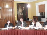 OLYMPUS DIGITAL CAMERA | The Examiner News Legislators Roger Gross (far left) and Joe Castellno voted for the additional money, while Legislator Dini LoBue did not.