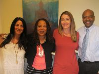 Hygeia Integrated Health, LLC opened in Jefferson Valley on April 30. Shown above are (from left:) psychotherapist Nicole Memoli, Hygeia founder Denise Foulkes, Christine Fallon, who does marketing and operations work, and biofeedback specialist Harry Campbell. Photo credit: Neal Rentz 