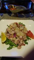 Delicious octopus salad at Dubrovnik. 
