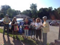 Supporters of the ‘Montrose 9’ held a vigil outside Cortlandt Town Hall prior to the start of the trial Thursday morning.