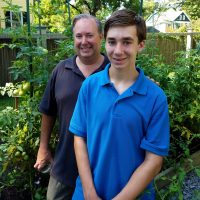 Devon Juros, right, and his father David are looking for volunteers this fall at the Pleasantville Community Garden. Crops raised go towards feeding Westchester’s hungry residents.