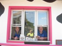The Daily Moos soft ice cream stand opened on Route 202 in Yorktown on Independence Day. Shown above are its co-owners Mahopac resident Frank Realbuta, right, and Dutchess County resident Robert Covone. Photo credit: Neal Rentz