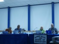 Three school board members and Superintendent Fran Wills were at last week’s board meeting. 