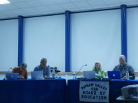 OLYMPUS DIGITAL CAMERA | The Examiner News Three school board members and Superintendent Fran Wills were at last week’s board meeting.