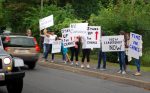 472-greeley-protest-pic-2 | The Examiner News Parents protested across from the Chappaqua School District administrative offices near Horace Greeley High School on Monday morning.
