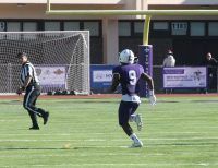 The play that changed the momentum in the game was when Huguenots Nashiem Hiland ran the opening second half kickoff back 80 yards for a touchdown.  New Rochelle went on to beat the Tigers, 42-6, in the Section 1 AA Qualifying Round.  