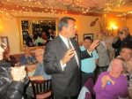 State Sen. George Latimer addresses supporters Tuesday night in Mamaroneck shortly before announcing his re-election victory.