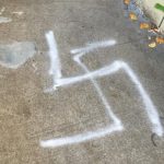 A swastika that was found Sunday on a bike path in White Plains