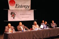 aamw | The Examiner News (Left to right) Westchester County DA Senior Investigator Jerome Clarke, retired Greenburgh PD Detective Daymon Yizar, State Supreme Court Justice Janet Malone, civil rights attorney Mayo Bartlett, and Westchester County Probations Officer Sylvester Price III discussed criminal justice and policing at an Oct. 28 forum at Westchester Community College.