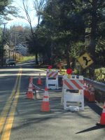 The lane on Byram Lake Road that remains closed as the Town of New Castle and Village of Mount Kisco may be headed to litigation after officials from the two municipalities dispute who is responsible for damage to the culvert.