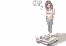 how accurate are body fat scales - drawing of a woman standing on a scale with a question mark above her head