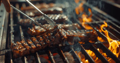 best grilling tongs - photo of ribs on the grill