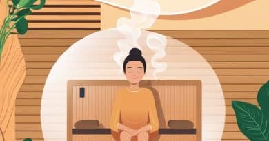 person relaxing in an infrared sauna with the caption top 5 infrared sauna myths
