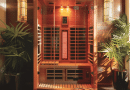 infrared sauna health benefits - photo of a freestanding wood infrared sauna
