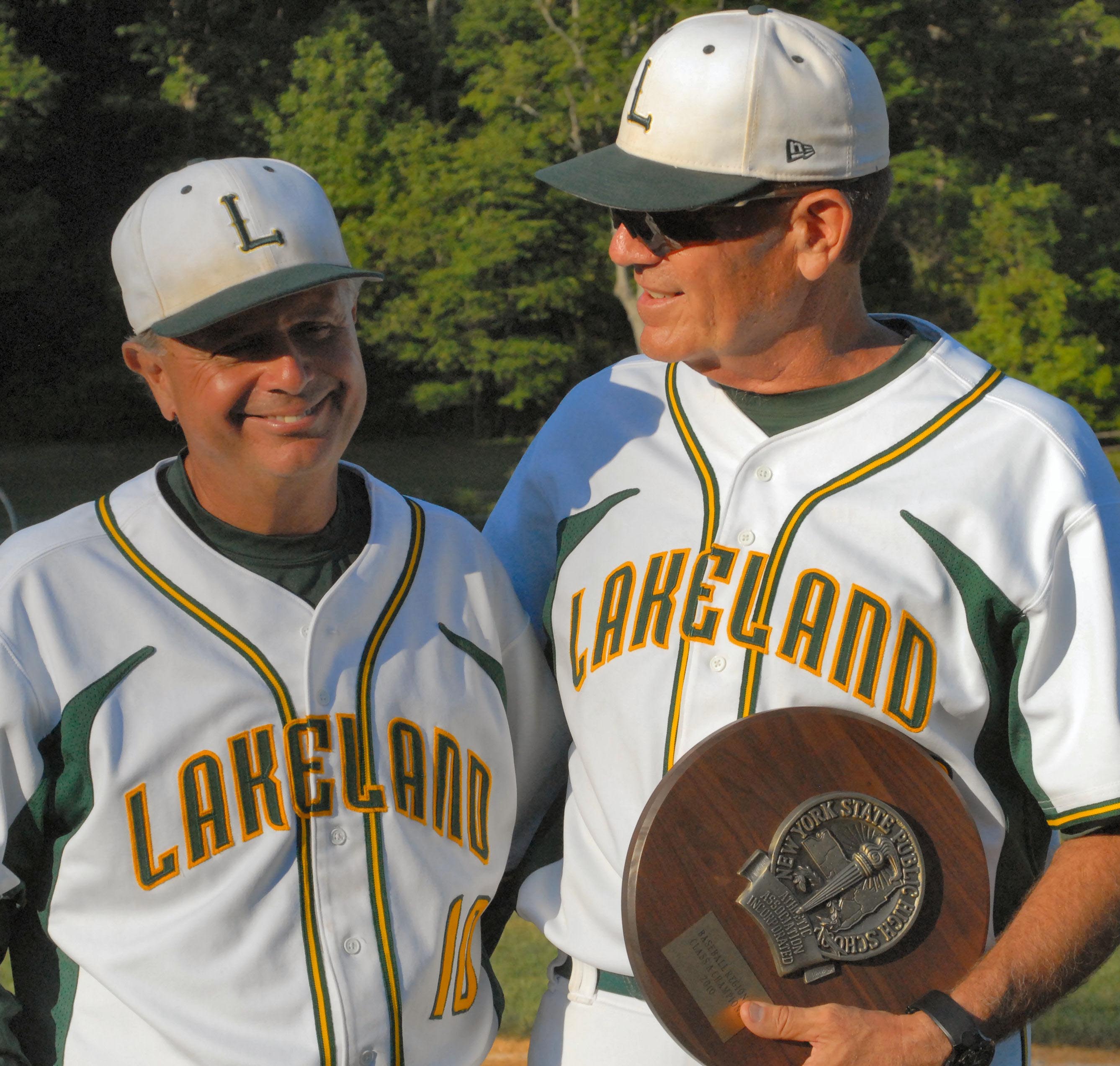 Lakeland baseball coaches Mike and Dennis Robinson – seen here during happier times in the spring of 2010 upon winning the only Region 1 championship in program history – are apparently done as coaches in the Lakeland School District.