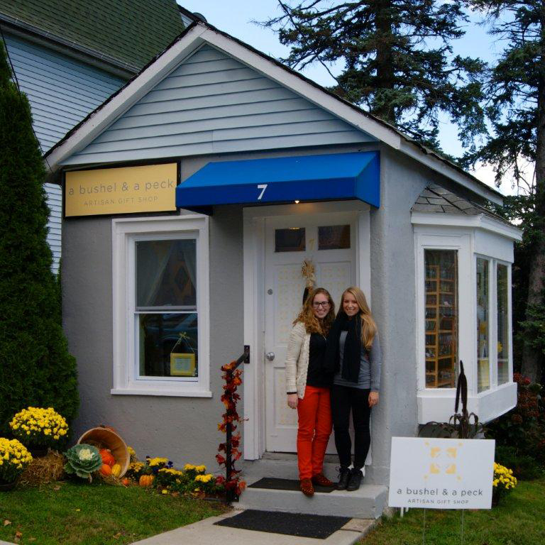 Stephanie and Marisa Goldsmith outside their artisan gift shop.