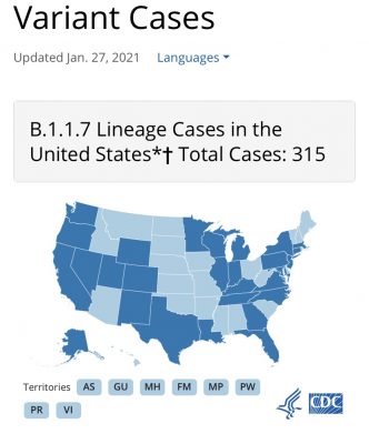 CDCVariantMapJan28 | The Examiner News U.K. COVID-19 Map