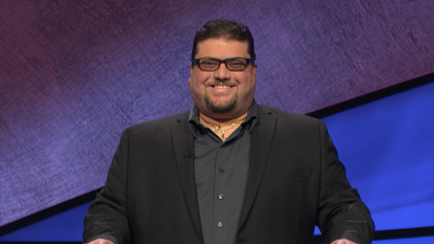 Pasquale Palumbo of Hawthorne on the set of Jeopardy!