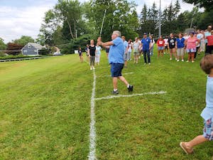 2021 NWE 0810 Yorktown Hole in One Contest Lachterman | The Examiner News Councilman Ed Lachterman swinging a golf club