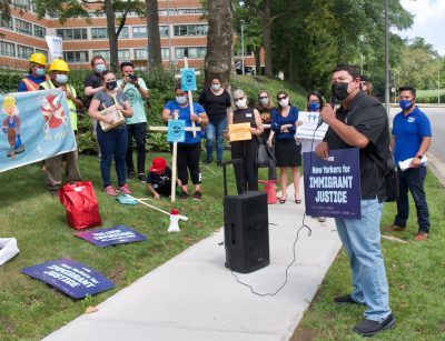 2021 WP 0803 White Plains Rally | The Examiner News Fund Excluded Workers Coalition at rally