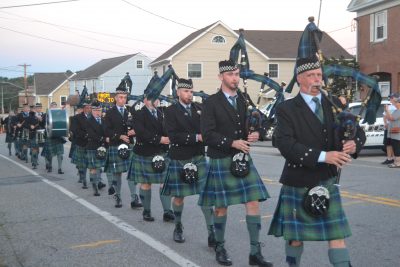 The Stephen Driscoll Memorial Pipe Band playing